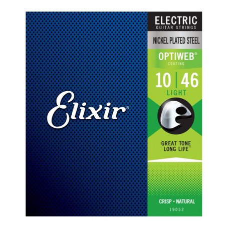 Corde per chitarra elettrica Elixir 19052 10/46 Electric Nickel Plated Steel Optiweb